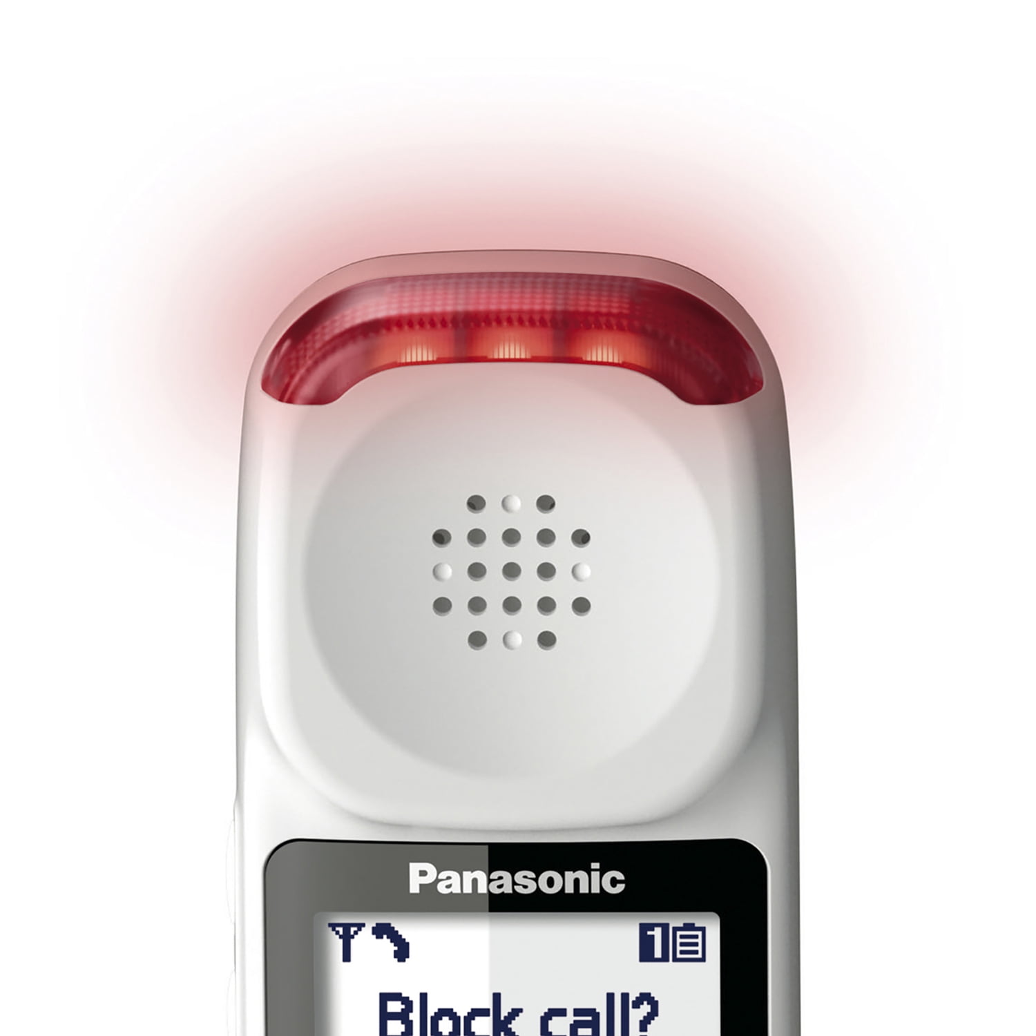 Panasonic DECT 6.0 Corded Cordless Amplified Phone with Answering Machine & Noise Reduction, White with Red Visual Ringer, KX-TGM420W