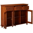 William Walnut Wood Sideboard Buffet Server with Adjustable Shelves