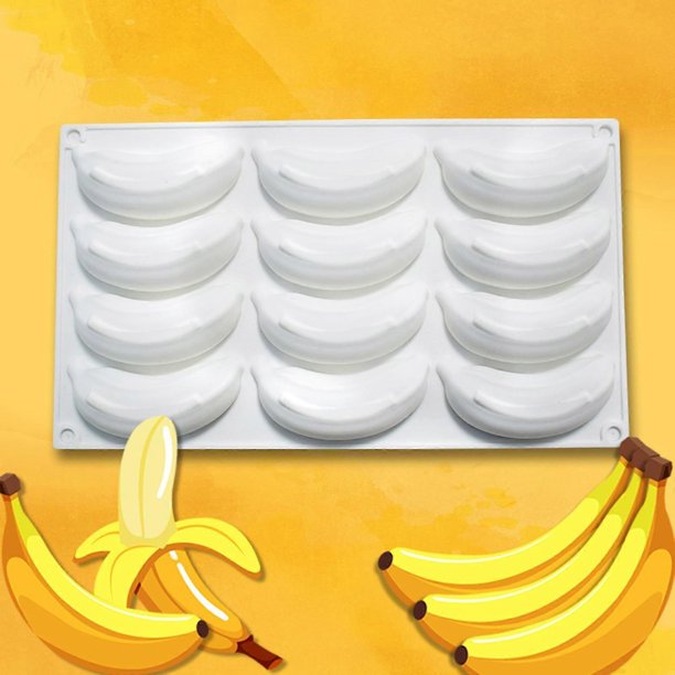 Silicone Mold Baking Pan, Banana Shape Cake Mold, 3D Fruit Shape French Dessert Mousse Molds