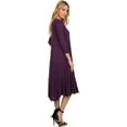 thumbnail image 5 of Women's Casual Basic Comfy 3/4 Sleeve Flare A-line Midi long maxi Dress, 5 of 7