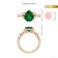 thumbnail image 4 of ANGARA Lab Grown 2.2 Ct Nature-Inspired Pear Emerald Engagement Ring for Women in 14K Rose Gold (Size-10x8mm) | May Birthstone, Anniversary, Jewelry Gift for Women | Lab-Grown Emerald Ring, 4 of 7