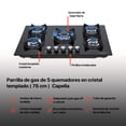 thumbnail image 5 of Parrilla de gas 5 quemadores cristal 76cm Capella OdipO Cristal Templado Negro 5 Quemadores, 5 of 5