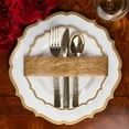 thumbnail image 2 of (70 PACK) EcoQuality 7.5" inch Round White Plastic Plates with Gold Rim Modern Design - Heavy Duty Large Disposable Charger Dinner Plate Weddings, Salad Plate, Tableware, China Like Party Plates, 2 of 3