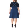 thumbnail image 3 of Agnes Orinda Women's Plus Size Denim Overall Dress Adjustable Straps A-Line Jean Dresses with Pockets 2X Dark Blue, 3 of 6