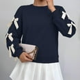 thumbnail image 6 of Valentine Tops for Women Long Sleeves Valentine Sweatshirt Trendy Love Heart Shirts Plus Size Ladies Gift Tops 2026 Navy S, 6 of 9