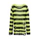 thumbnail image 2 of Sunloudy Camisa ahuecada para mujer, manga larga, cuello redondo, corte a rayas, tejido, informal, fiesta, otoño, primavera, tops Sunloudy  Tamaño medio, 2 of 9