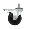 thumbnail image 1 of FixtureDisplays® 4 Inch 180 lbs Capacity Plastic Wheel M12X30 Stem 360 Degree Rotation Swivel Furniture Caster Black Wheel Locking Castor 180 lbs Load Capacity Each Wheel 401250-1PK, 1 of 7