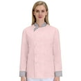 thumbnail image 4 of GrmtClth Chef Coat Men Double-Breasted Hombre Cook Jacket Long Sleeve Comfy Soft Restaurant Uniform Pink XL, 4 of 6