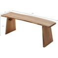 thumbnail image 2 of 48” Wooden Dining  Solid Natural Edge Wood Dining  Indoor Kitchen Table Benches Entryway Benches for Rustic Home Décor Furniture, 2 of 7