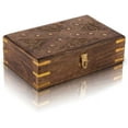 thumbnail image 2 of Great Birthday Gift Ideas Handmade Decorative Wooden Jewelry Box With Free Lock & Key Jewelry Organizer Keepsake Box Treasure Chest Trinket Holder Lock Box Watch Box 8 x 5 Inch Gifts For Her, 2 of 7