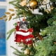 thumbnail image 3 of pstuiky Preciosa etiqueta navideña con flores y perro, adornos navideños, colgante para árbol de Navidad, decoración de árbol de Navidad estilo cabaña, árbol de Navidad verde, 3 of 4