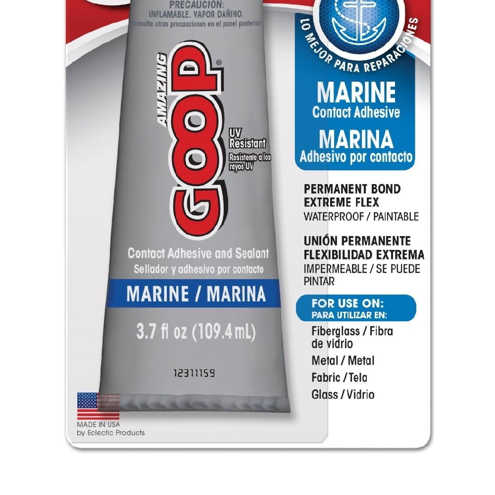 Amazing Goop Marine Glue Adhesive Sealant Repair Waterproof Bond 3.7 oz Clear, 2-Pack