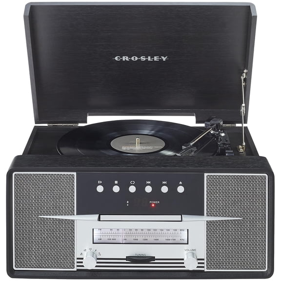 Sistema estéreo integrado Crosley CR7016A-BK 7 en 1 con Bluetooth