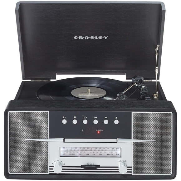Sistema estéreo integrado Crosley CR7016A-BK 7 en 1 con Bluetooth
