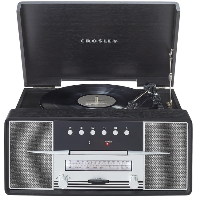 Sistema estéreo integrado Crosley CR7016A-BK 7 en 1 con Bluetooth