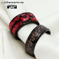 thumbnail image 4 of His and Hers Wedding Ring Sets Couples Rings Black Gold Plated Red Ruby Cz Stainless steel band, 4 of 6