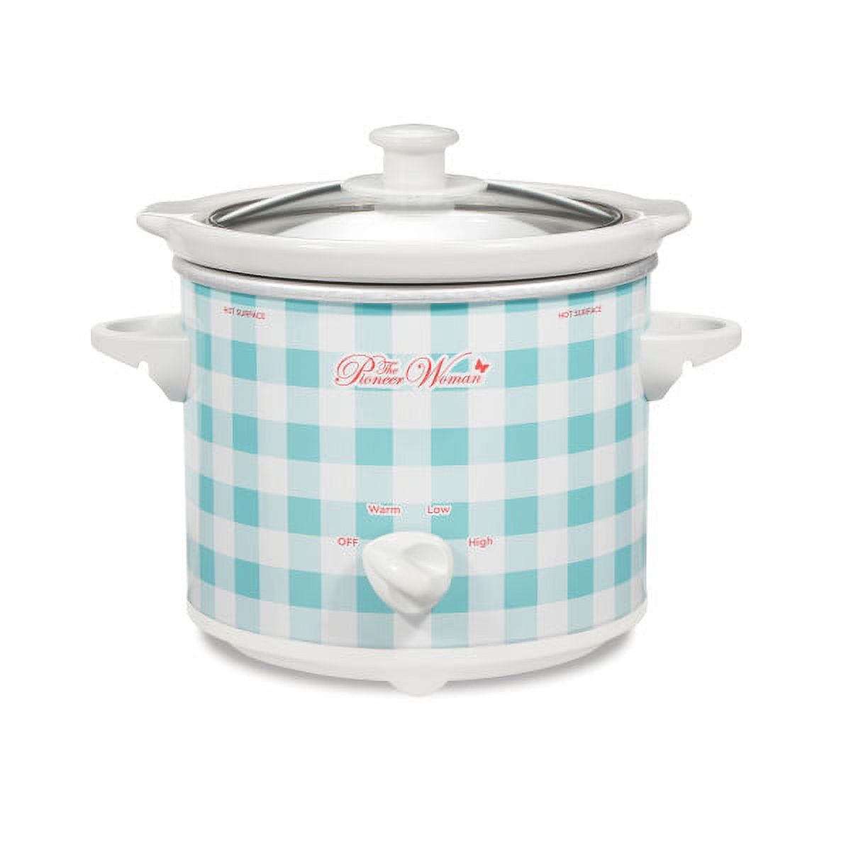 The Pioneer Woman Slow Cooker 1.5 Quart Twin Pack, Breezy Blossom and Teal Gingham, 33018 - image 4 of 10