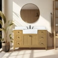 thumbnail image 2 of Design Element Burbank 54" Single Sink Oak Bath Vanity with White Quartz Top, 2 of 18