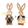 thumbnail image 1 of Matsuzay Suministros de fiesta de animales de conejito de paja de Pascua de 35 cm para escritorio de vacaciones en interiores Decoración del hogar Gris oscuro, 1 of 1