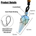 thumbnail image 2 of Opalite Crystal Stone Holder Necklace Pendulum, Unique Women Men Necklace (Black Macrame), 2 of 5