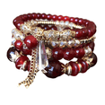 thumbnail image 3 of yuksok Boho Style Multilayer Bead Bracelet Stretch Bangle Unique Charm Beaded Bracelets Red, 3 of 9