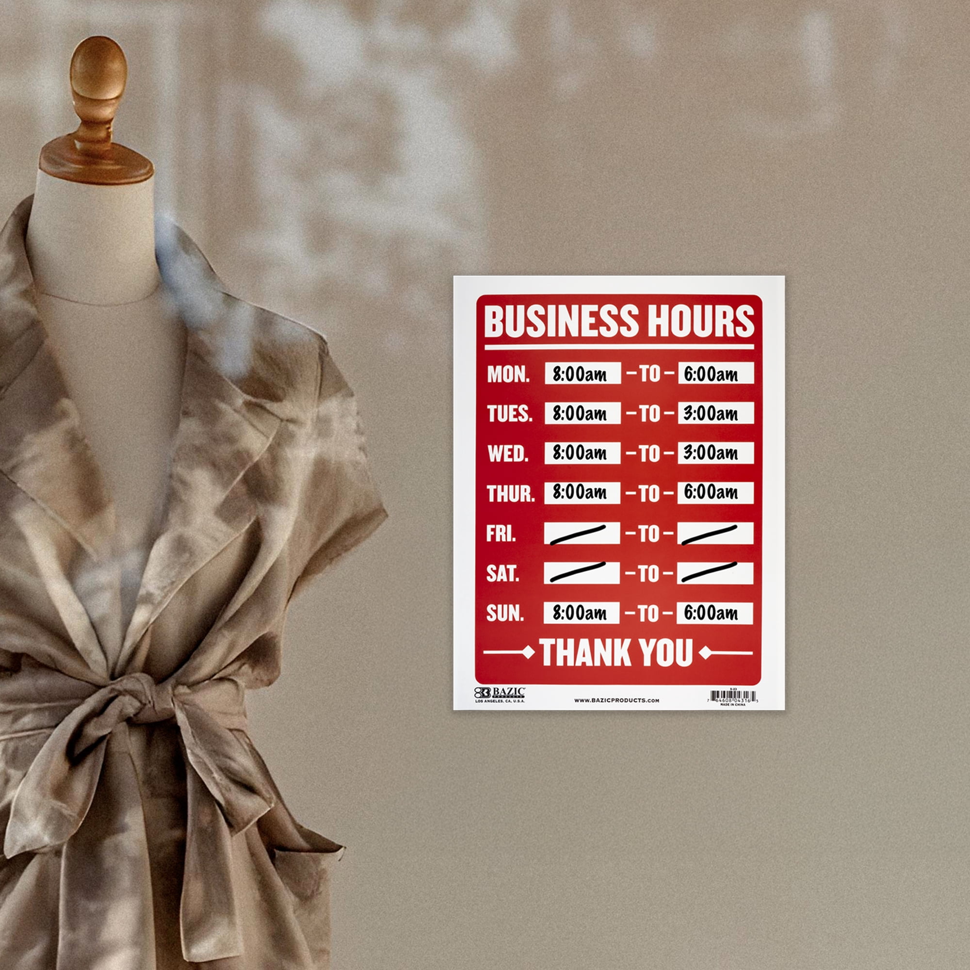 BAZIC Business Hours Sign 9"X12", Open Closed Signs For Business Store, 24-Pack
