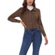 thumbnail image 1 of CHAQUETA DE SUEDE SINTÉTICO PARA MUJERES INSPIRE CHIC CON CUELLO PUNTA, BOTONES Y CORTA, ESTILO MOTO BIKER, COLOR L CAFÉ, 1 of 6