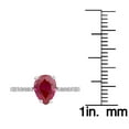 thumbnail image 4 of 10k White Solid Gold Pear-Shape Created Ruby and Natural Diamond Ring, 4 of 6