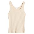 thumbnail image 5 of Treasure  Bond X-Large Beige Oatmeal Scoop Rib Tank Top, 5 of 6