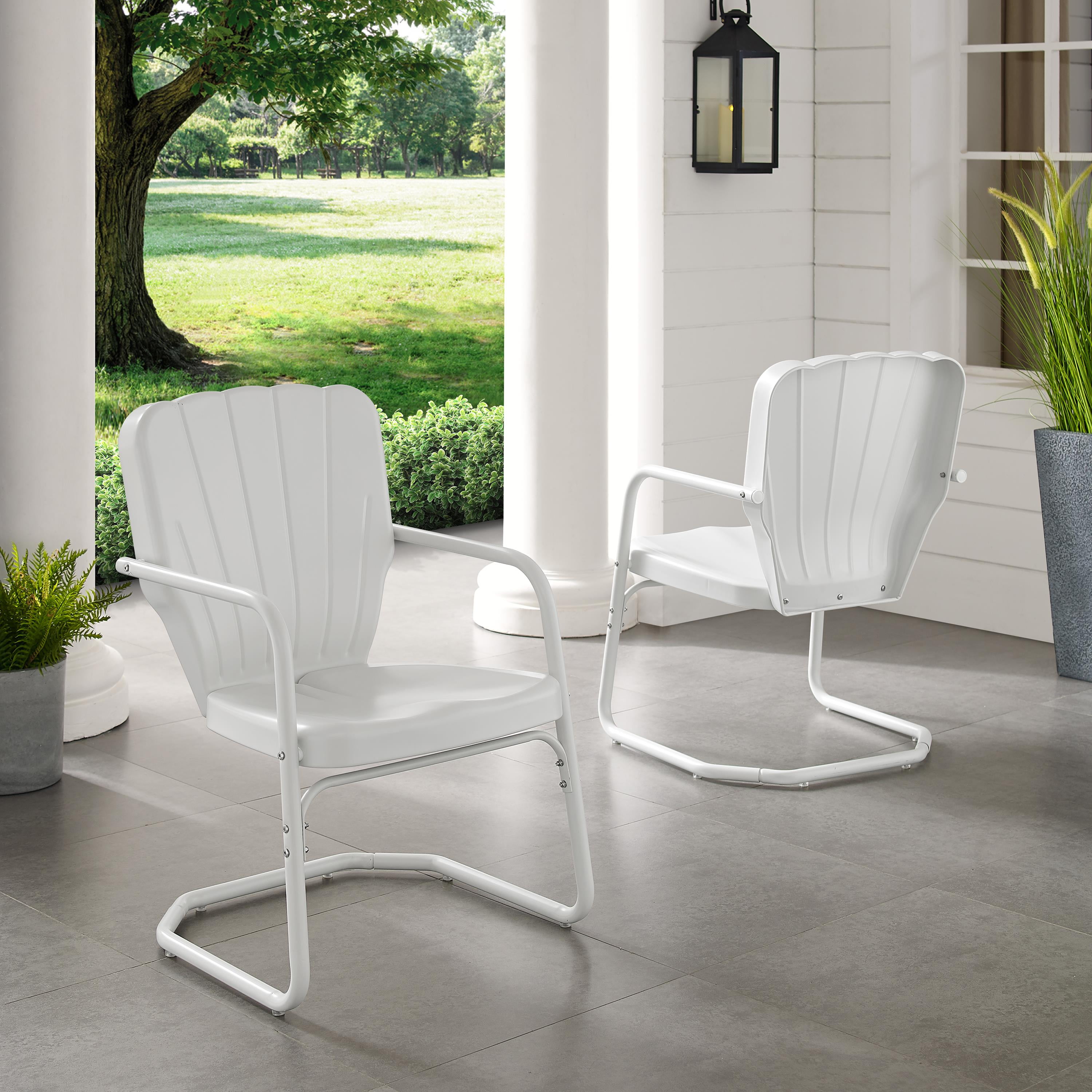 Ridgeland Metal Chair Set Of 2 White Gloss