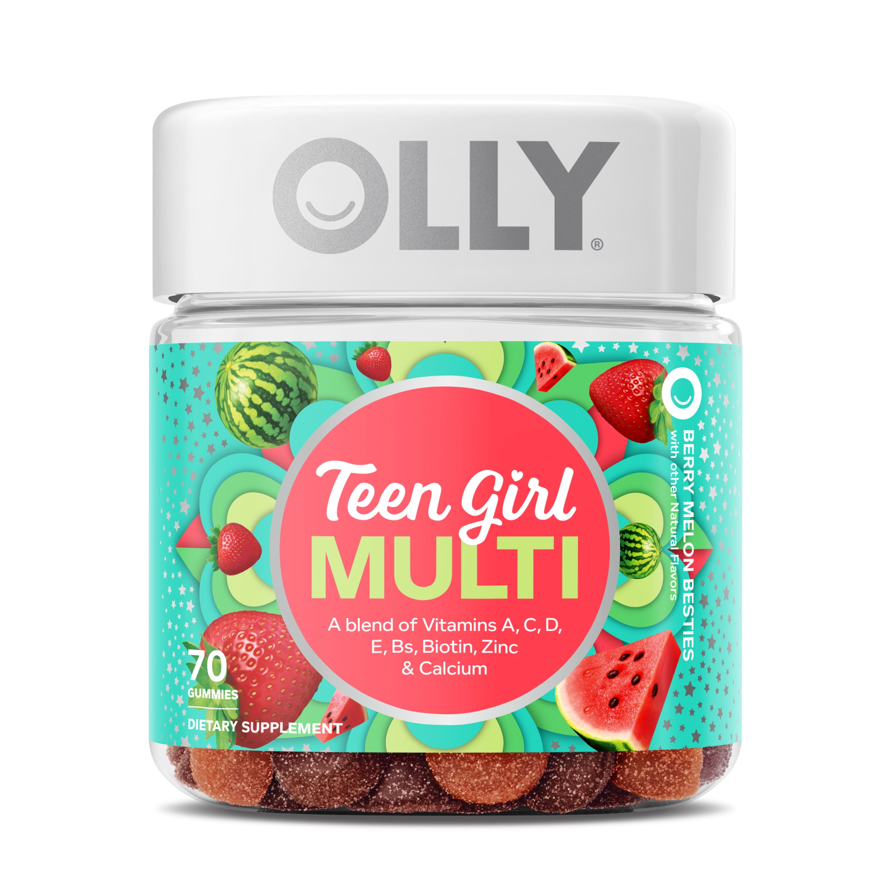 Buy OLLY Teen Girl Multivitamin Gummies, Berry Melon, 70 Ct Online in