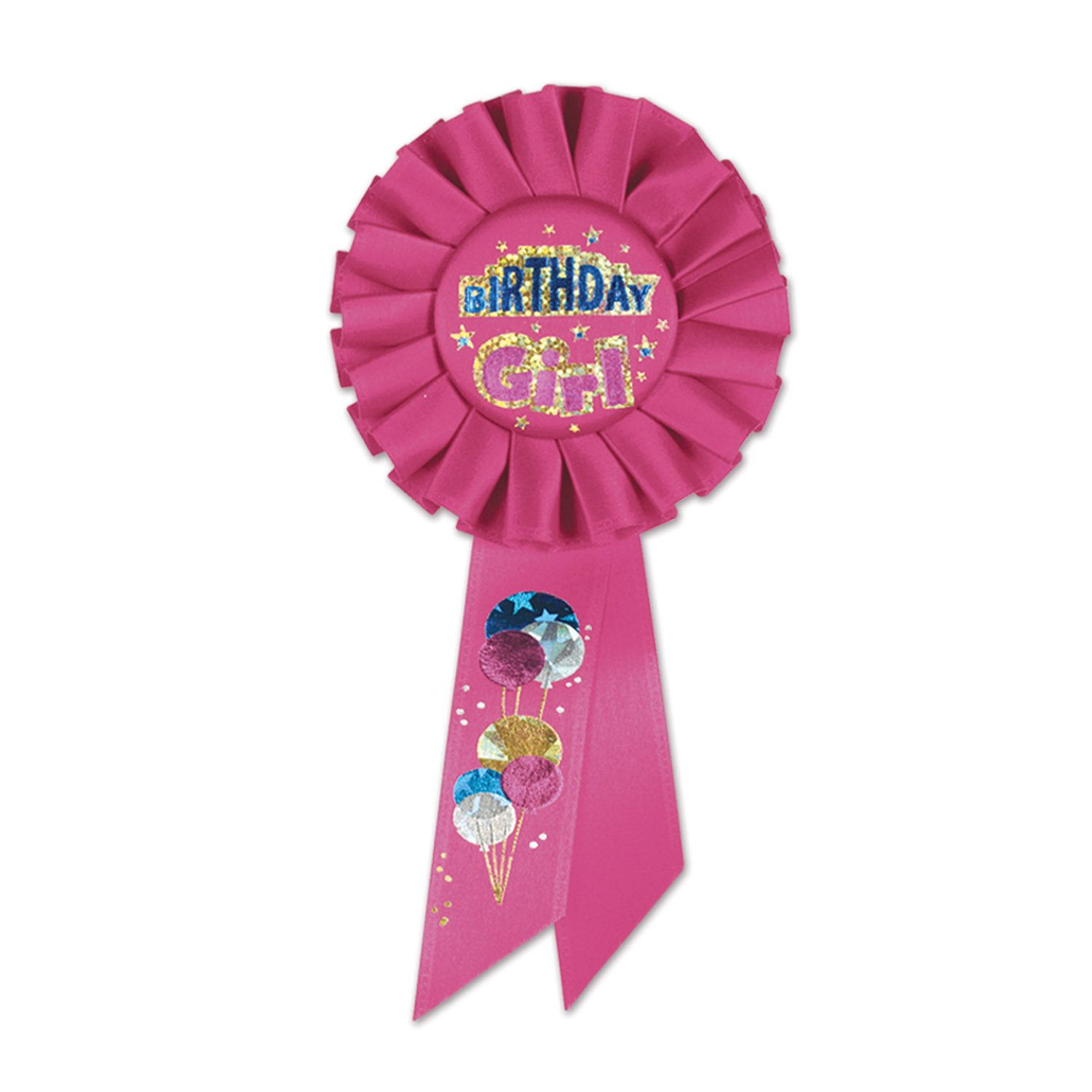 Beistle Pack of 6 Hot Pink “Sweet 16” Teen Birthday Party Celebration Rosette Ribbons 6.5 