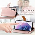 thumbnail image 6 of Wallet Case for Samsung Galaxy S22 Plus Women Men, Durable PU Leather Magnetic Flip Lanyard Strap Wristlet Zipper Card Holder Kickstand Wallet Phone Case Cover Full Body Protection, Pink, 6 of 10