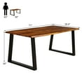 thumbnail image 3 of Gymax Rectangular Acacia Wood Dining Table Rustic Indoor &Outdoor Furniture, 3 of 10