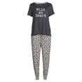 thumbnail image 3 of Secret Treasures Women's and Women's Plus Pajama Short Sleeve Top and Pants, 2 Piece, 3 of 5
