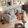 thumbnail image 6 of EOP 76" Wide Loveseat Sofa, Comfy Cloud Couch with Deep Seat & 4 Pillows, Upholstered 2-Seater Sofa for Living Room and Small Spaces, Light Gray, 6 of 10