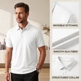 thumbnail image 5 of Havenx Golf Shirts for Men Short Sleeve Quick Dry Performance Polo Shirts Collared 3 Buttons Moisture Wicking Golf Shirt Athletic Golf Work Casual Sports Lightweight Wear,White 2XL, 5 of 6