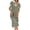 Army Green, variant on Daiosportswear Womens Striped Summer Dresses Short Sleeve V Neck Knit Collared Slit Loose Maxi Dress,Women'S Short-Sleeved Dress White 8(L)