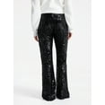 thumbnail image 3 of No Boundaries Sequin Flare Pants, Women's and Women's Plus, 3 of 5