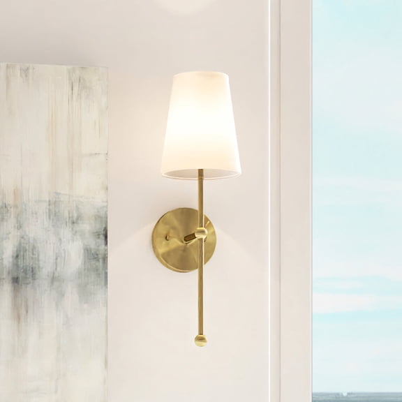 Luxury New-Traditional Wall Sconce, 21''H x 6''W, Satin Gold Finish, Malva Collection, by Urban Ambiance