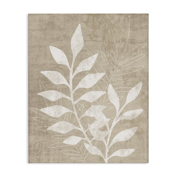 Stupell Industries Contemporary Natural Neutral Botanical Leaves Canvas Art, 24 x 30, by Natalie Carpentieri