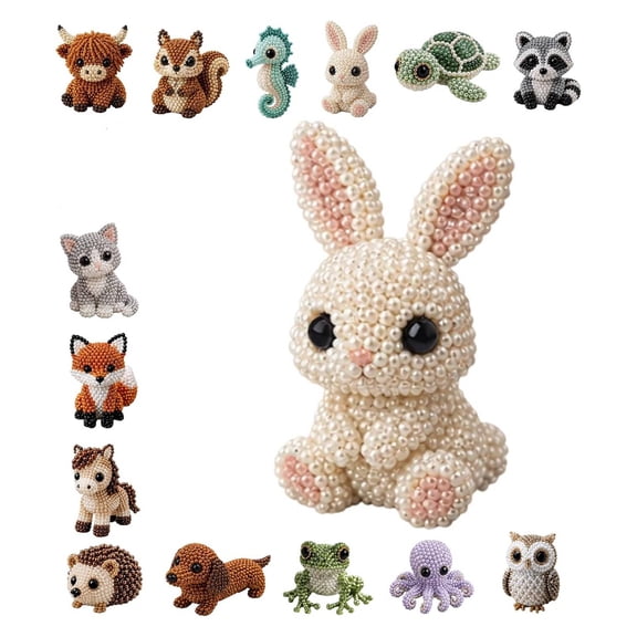 DIY Animal Beading Kit for Adults & Teens, Cute 3D Animal Bead Craft Set with Colorful Beads and Instructions, Handmade Jewelry Art Craft Kit for Creative DIY Projects(H)