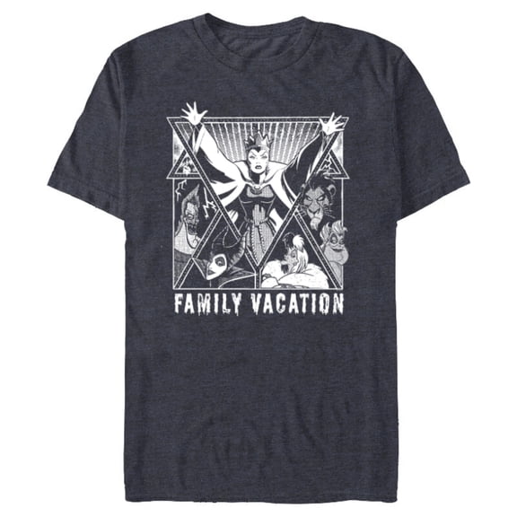 Disney Villains Graphic Print Group Family Vacation Trip - Short Sleeve Blended T-Shirt for Adults - Customized-Navy Heather