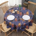 thumbnail image 3 of Magical Pumpkin Castle Halloween Pattern Round Tablecloth 60"x60",Wrinkle Wipeable Table Cloth for Kitchen Dining Room Picnic Patio Party, 3 of 6