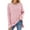 PINK, variant on SHIBEVER Women Tops Long Sleeve Thin Sweater Fashion Casual Dressy Tunic Shirts Solid Red Pullover Clothes Size XL