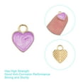 thumbnail image 3 of Uxcell 40 Pack Heart Charm Pendants, Gold Plated Pendants DIY, 12x10mm, Purple, 3 of 6