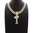 thumbnail image 3 of iJewelry2 Kings and Queens Crowned Initial Letter I Crystals Pendant Gold-tone Cuban Linked Chain Necklace, 3 of 3