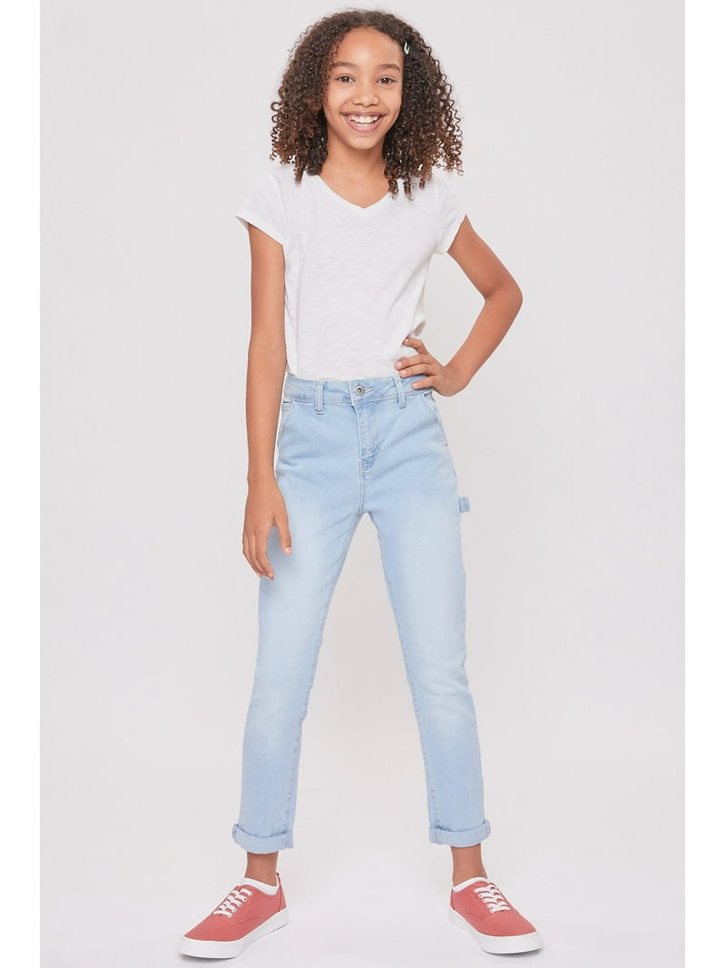 YMI Jeans Girls 1-Button Roll Cuff Carpenter Pants With