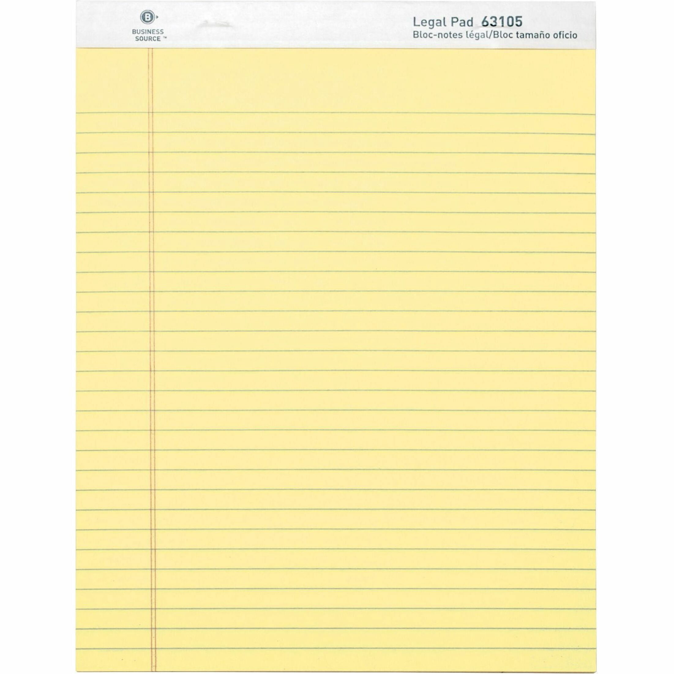 Business Source, BSN63105, Micro-Perforated Legal Ruled Pads, 12 / Dozen