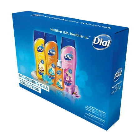 Dial Body Wash and Liquid Hand Soap, Nourishing Oils Collection, 4 Piece Gift Pack